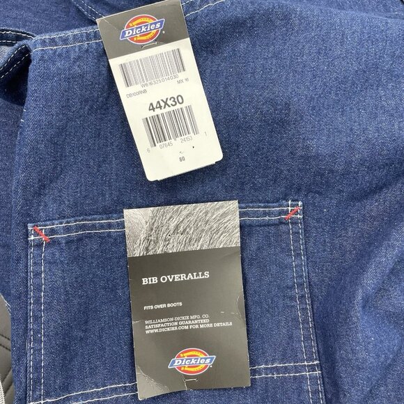 Dickies Jean Bib Overalls Farmer Denim Wide Leg Carpenter Workwear Mens 44x30 - Picture 4 of 11